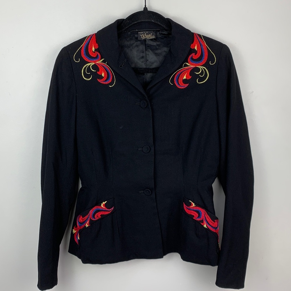 Rare! Massa Weber Waas Salzburg Vintage 80s German Wool Blazer - Picture 6 of 10